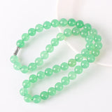10MM Jadeite Round Bead Green Necklace Chunky