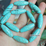 Natural Agate Turquoise Oval Loose Beads 10X30mm for DIY Jewelry Making