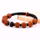 10mm Rudraksha Beads Tibetan Red Tiger's Eye Bracelet for Yoga Meditation