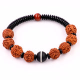 10mm Rudraksha Beads Tibetan Red Tiger's Eye Bracelet for Yoga Meditation