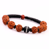 10mm Rudraksha Beads Tibetan Red Tiger's Eye Bracelet for Yoga Meditation