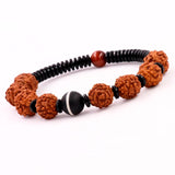 10mm Rudraksha Beads Tibetan Red Tiger's Eye Bracelet for Yoga Meditation