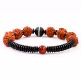 10mm Rudraksha Beads Tibetan Red Tiger's Eye Bracelet for Yoga Meditation