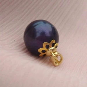 12-14mm Tahitian Pearl 14k Necklace Stainless Cross Charm