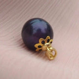 Tahitian Pearl 14k Necklace Healing Crystal Cross Pendant
