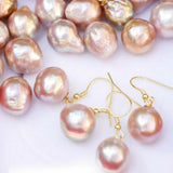 Purple Baroque Pearl 14K Earrings - CARNIVAL Christmas Mother's Gift