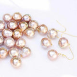 Purple Baroque Pearl 14K Earrings - CARNIVAL Christmas Mother's Gift