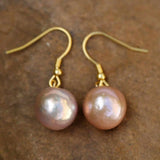 Purple Baroque Pearl 14K Earrings - CARNIVAL Christmas Mother's Gift