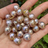 Purple Baroque Pearl 14K Earrings - CARNIVAL Christmas Mother's Gift