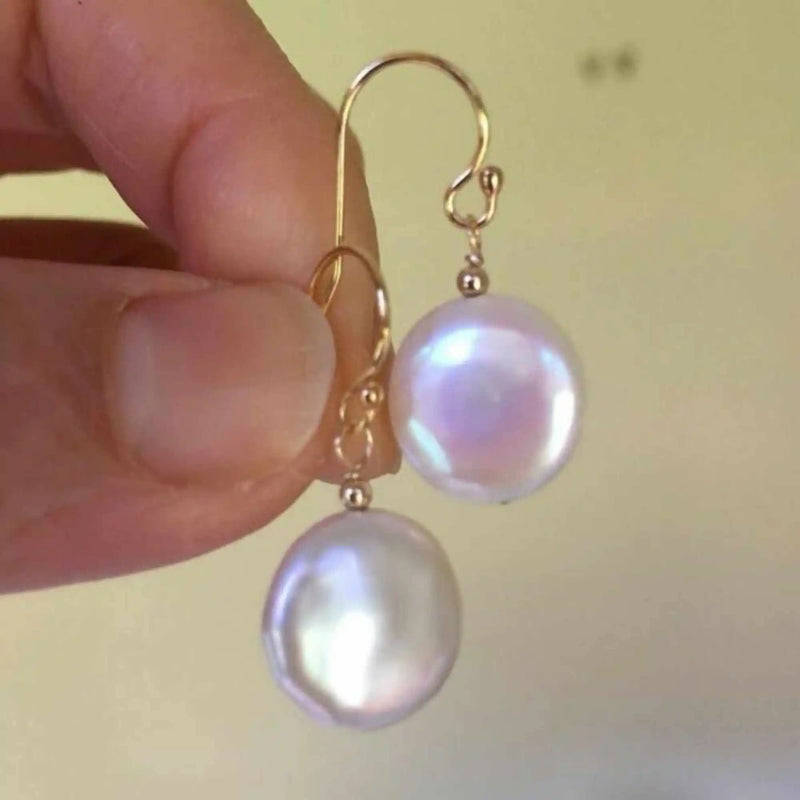 12mm Baroque Pearl 14K Earrings Women Accessories DIY Hook CARNIVAL