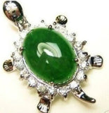 Green Jadeite Turtle Pendant Necklace