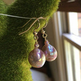 13-14mm Purple Baroque Pearl 14K Earrings - Easter Accessory