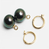 16mm Tahitian Shell Pearl Earrings 18k Irregular Charming Gift