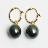 16mm Tahitian Shell Pearl Earrings 18k Irregular Charming Gift