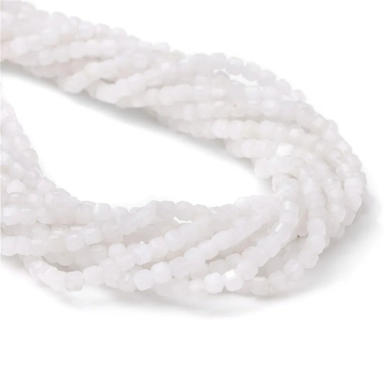 Moonstone Cube Square Beads 2-3mm Loose Spacer Stone for DIY Necklace Bracelet