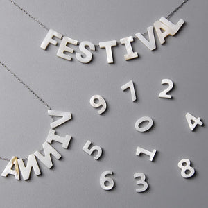26 Capital Letters Arabic Numerals Mother Of Pearl Shell Beads Charm