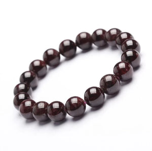 Natural Wine Red Garnet Bracelet Crystal Beads Lady Hand String
