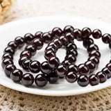 Natural Wine Red Garnet Bracelet Crystal Beads Lady Hand String