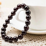 Natural Wine Red Garnet Bracelet Crystal 8mm Beads Lady Hand String
