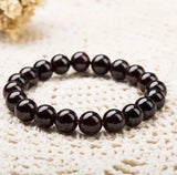 Natural Wine Red Garnet Bracelet Crystal 8mm Beads Lady Hand String