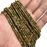 Natural Green Unakite Jasper 2mm Small Stone Cube Beads for Jewelry Making