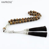 33 Beads Tiger Eye Stone Round 8-12mm Tasbih Rosary Islam Muslim Tassel