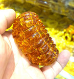 Mexican Amber Beeswax Bead Bracelet 35x10x8mm Natural