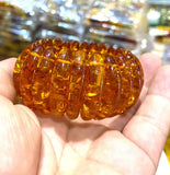 Mexican Amber Beeswax Bead Bracelet 35x10x8mm Natural