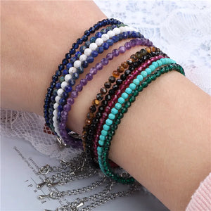 3mm Stone Beads Bracelet Lapis Tiger Eye Couple Bracelets