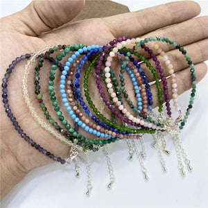 3mm Stone Beads Bracelets Sterling Silver Charming Couple Bracelets
