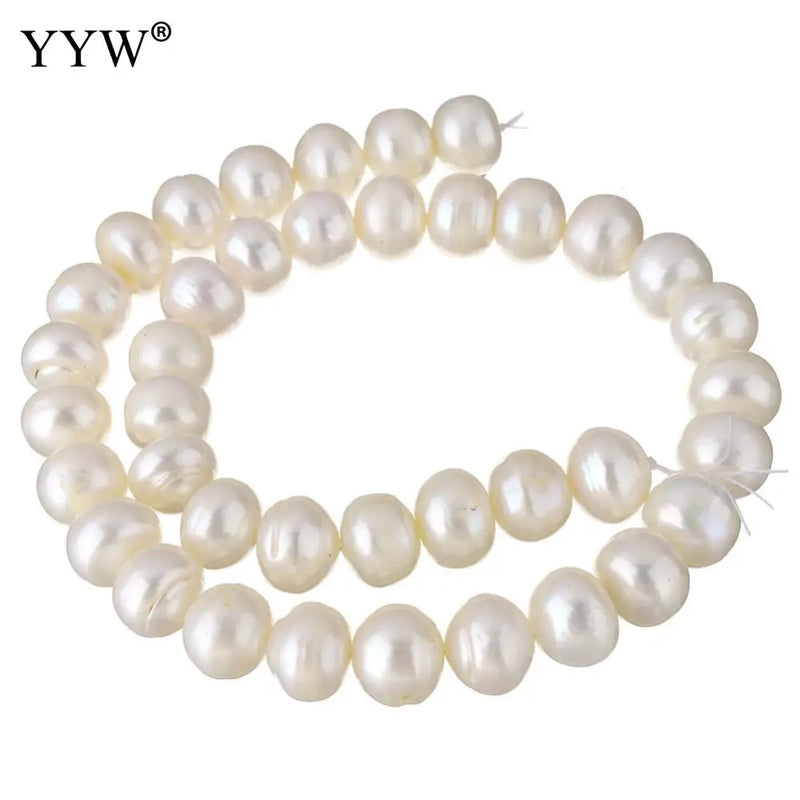 4-5mm Cultured Button Freshwater Pearl Beads Strand DIY Jewelry Making