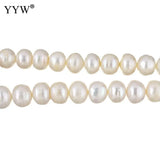 4-5mm Cultured Button Freshwater Pearl Beads Strand DIY Jewelry Making
