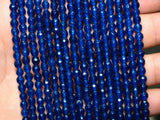 4mm Dark Sapphire Faceted Round Loose Beads 15''