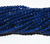 4mm Dark Sapphire Faceted Round Loose Beads 15''