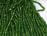 4mm Faceted Dark Green Emerald Gemstone Round Beads 15'' Strand