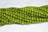 4mm Green Peridot Faceted Gemstone Beads 15'' Strand