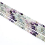 4mm Fluorite Morganite Cube Beads Faceted Square Loose Spacer Beads Quartz 14''