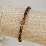 Tiger's eye Rudraksha Bracelet 14K Fill Pray Wrist Beaded