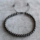 Petite Agate Healing Stone Bracelet 4mm Round Beaded Meditation Wristband