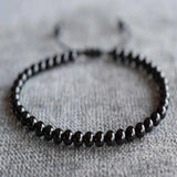 Petite Agate Healing Stone Bracelet 4mm Round Beaded Meditation Wristband