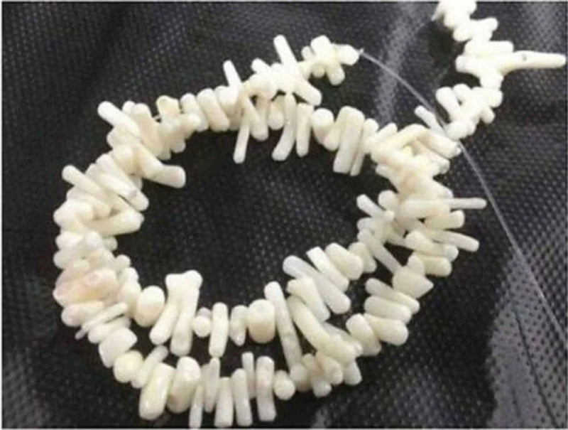 Natural 4x10mm Coral Gemstone Chip Loose Beads 15'' Strand