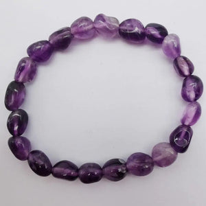 5-7MM Amethyst Bracelet 7.5 Inch Stretch Jewelry Gift