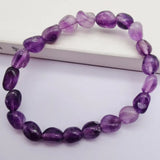 5-7MM Amethyst Bracelet 7.5 Inch Stretch Jewelry Gift