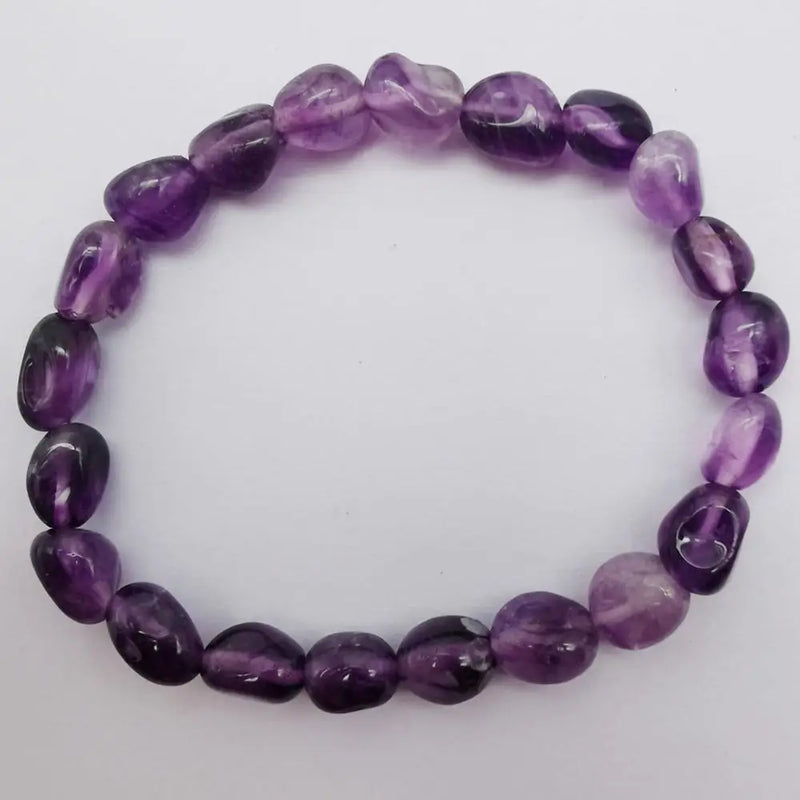 5-7MM Amethyst Bracelet 7.5 Inch Stretch Jewelry Gift