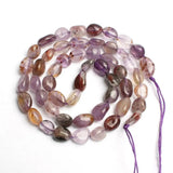 5-8mm Tourmaline Rutilated Quartz Irregular Stone Beads 15in Strand