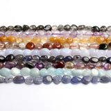 5-8mm Tourmaline Rutilated Quartz Irregular Stone Beads 15in Strand