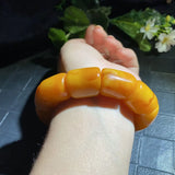5A Honey Wax Bamboo Bracelet in Chicken Oil Yellow