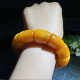5A Honey Wax Bamboo Bracelet in Chicken Oil Yellow