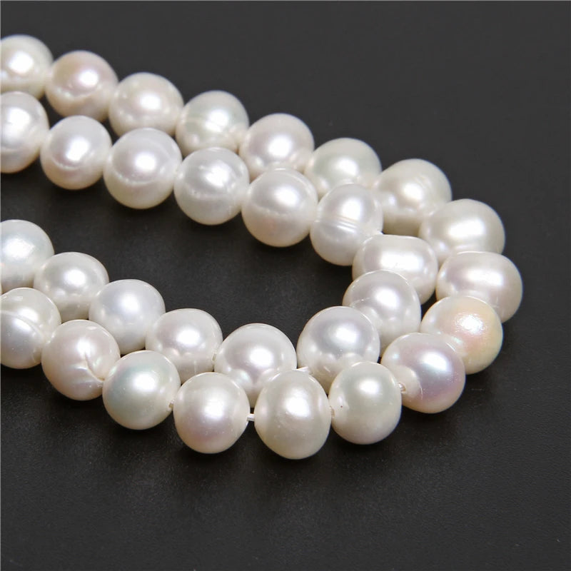 6-11mm Round Freshwater Pearl Spacer Beads for Jewelry Making