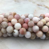6 8 10mm Pink Opal Stone Beads Round Quartz DIY Jewelry Making Bracelet
